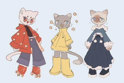 Full body chibi, flat coloured